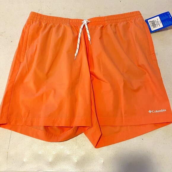 Columbia NWT, men's melon colored size L regular fit swim trunks with omni-shade